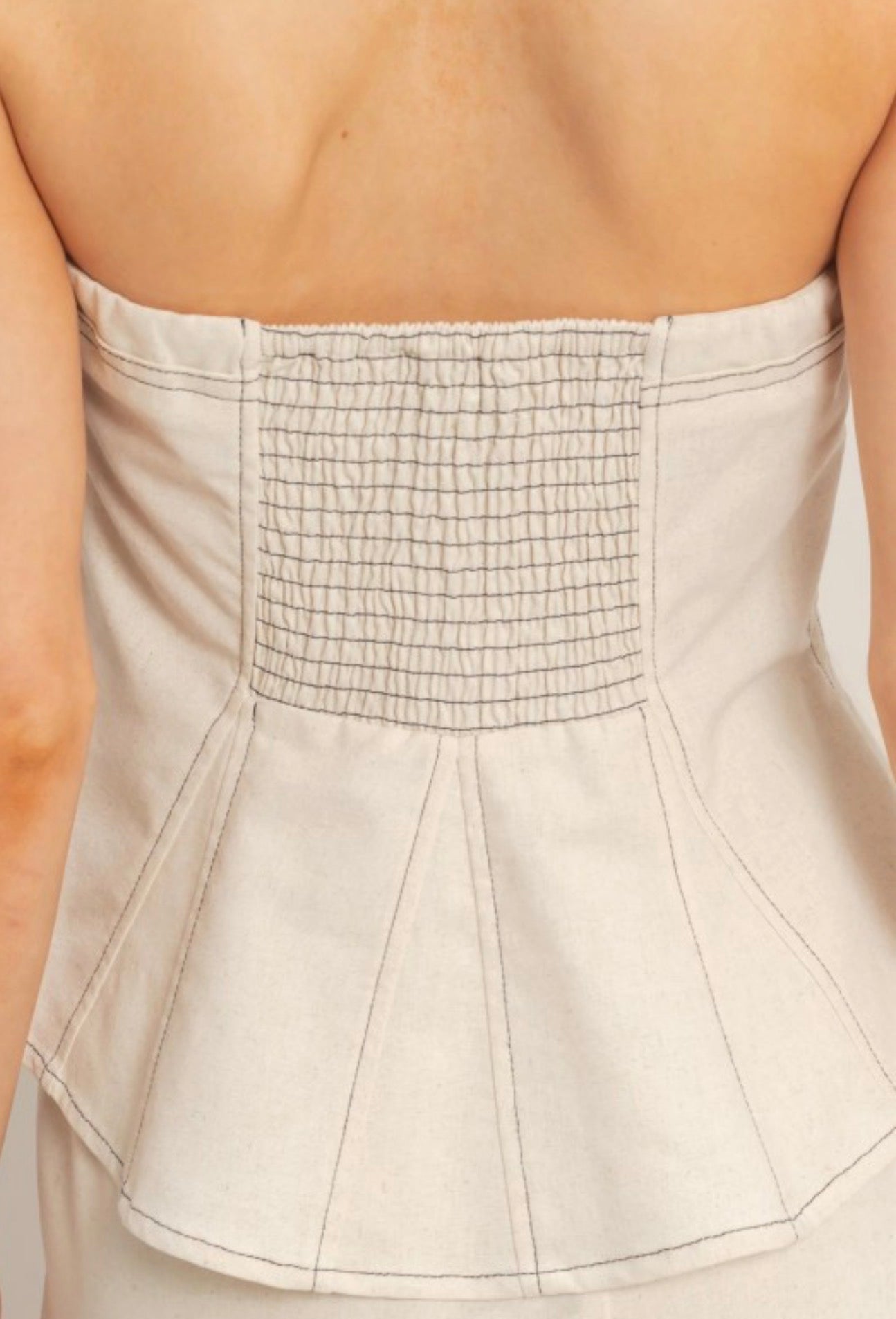 Ivory denim tube top