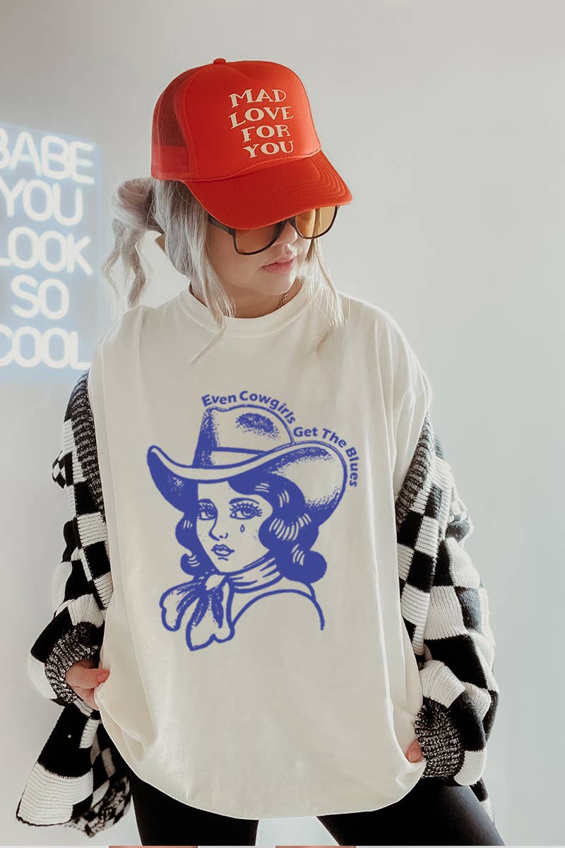 Cowgirl Blues Oversized Tee