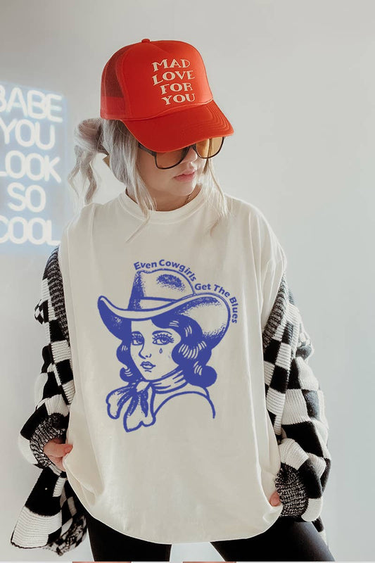 Cowgirl Blues Oversized Tee